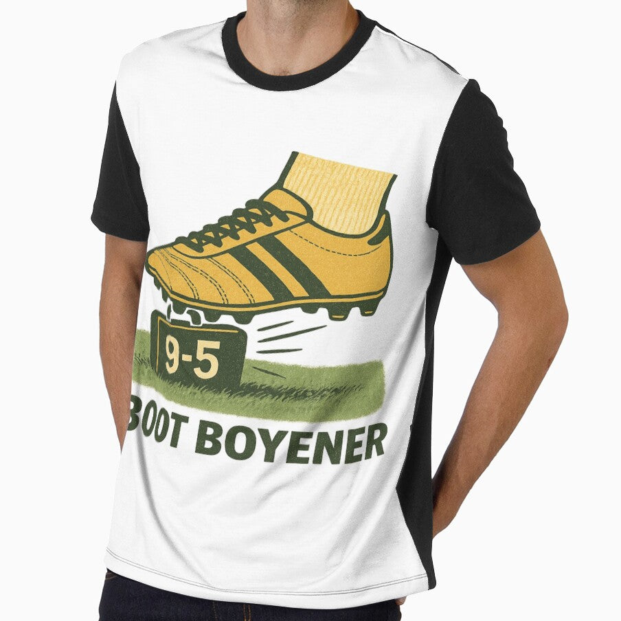 Boot Boyener 9-5 Rebel Football Graphic – Anti-Work Soccer Energy by POD DYNASTY | Original Print On Demand T-Shirt Graphics