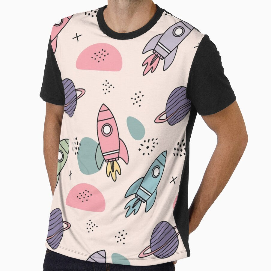 Retro Rocket Space Pattern by Furbulous Faces