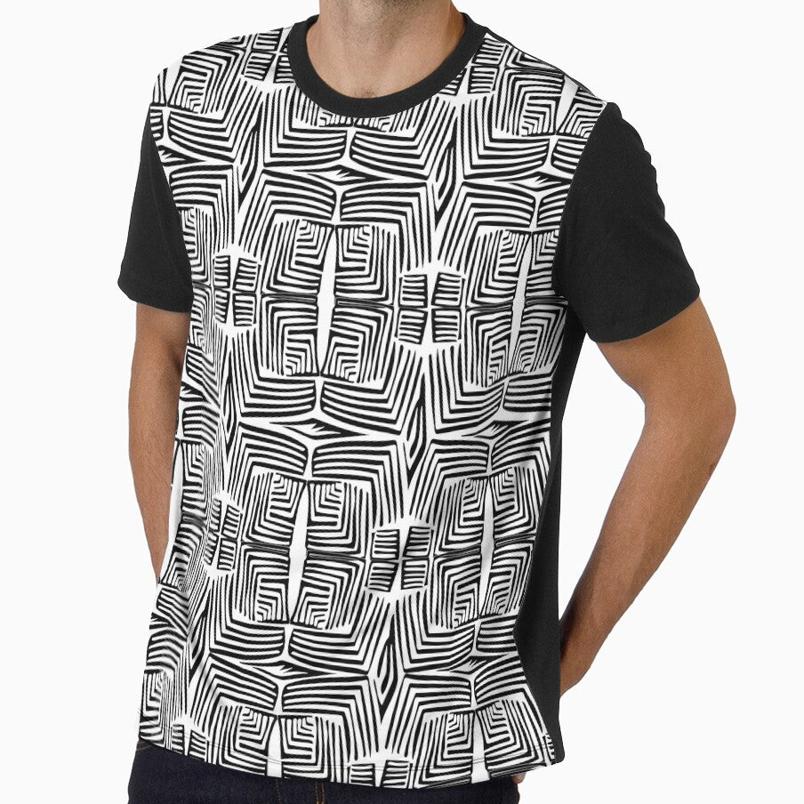 Retro Pattern Design Black And White by ubustudio