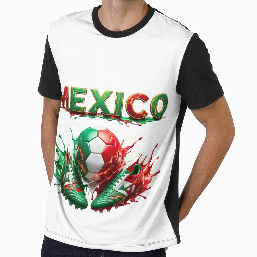 Mexico Soccer Ball and Cleats | Mexican Football Fan Design | Green White Red Sports Graphic by ArtSpark Studio