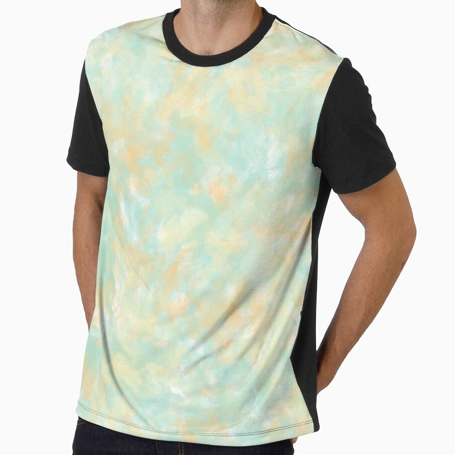 Soft Pastel Green and Orange Watercolor Marble by PugazhLogan