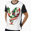 Mexico Soccer Design – Football Cleat and Ball in Mexican Flag Colors by ArtSpark Studio