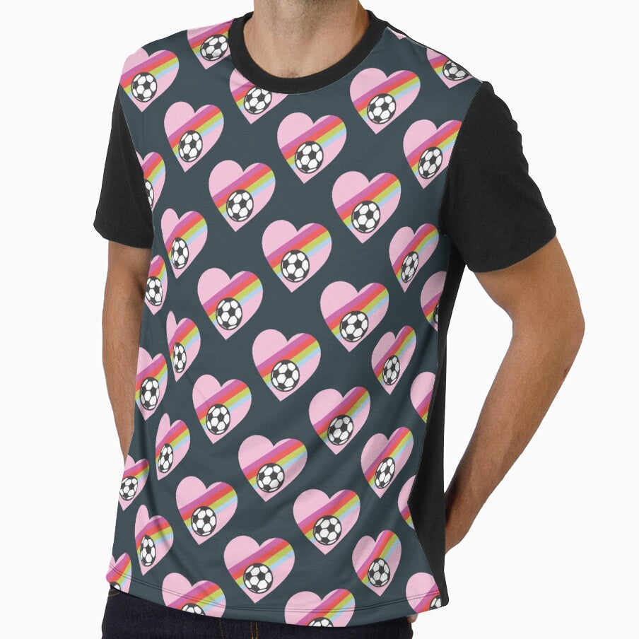 Heart Soccer Rainbow On Navy Pattern by SharksOnShore