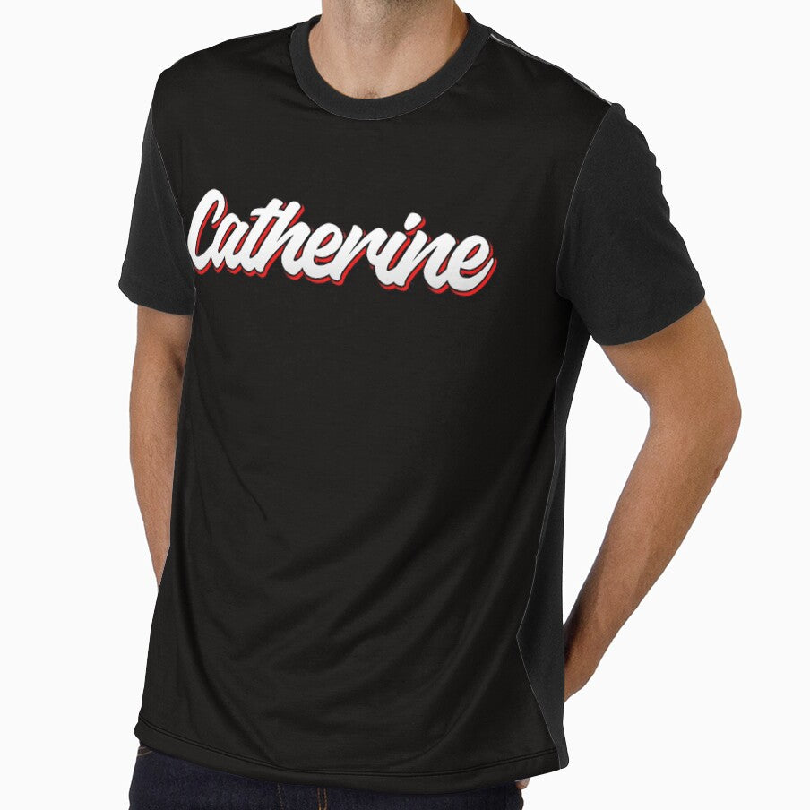 Retro Catherine Name Label (Black) by KACIIBARN