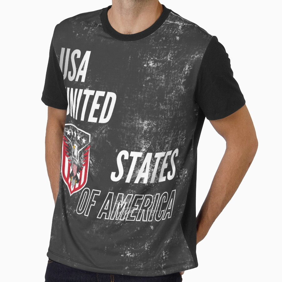 USA United States of America Soccer Crest Distressed Dark Jersey Style by GeoandHome