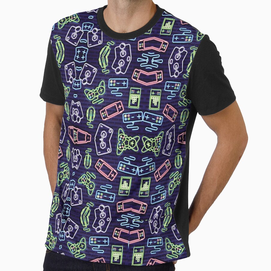 Gaming stuff neon light pattern by Nemesiscrowd
