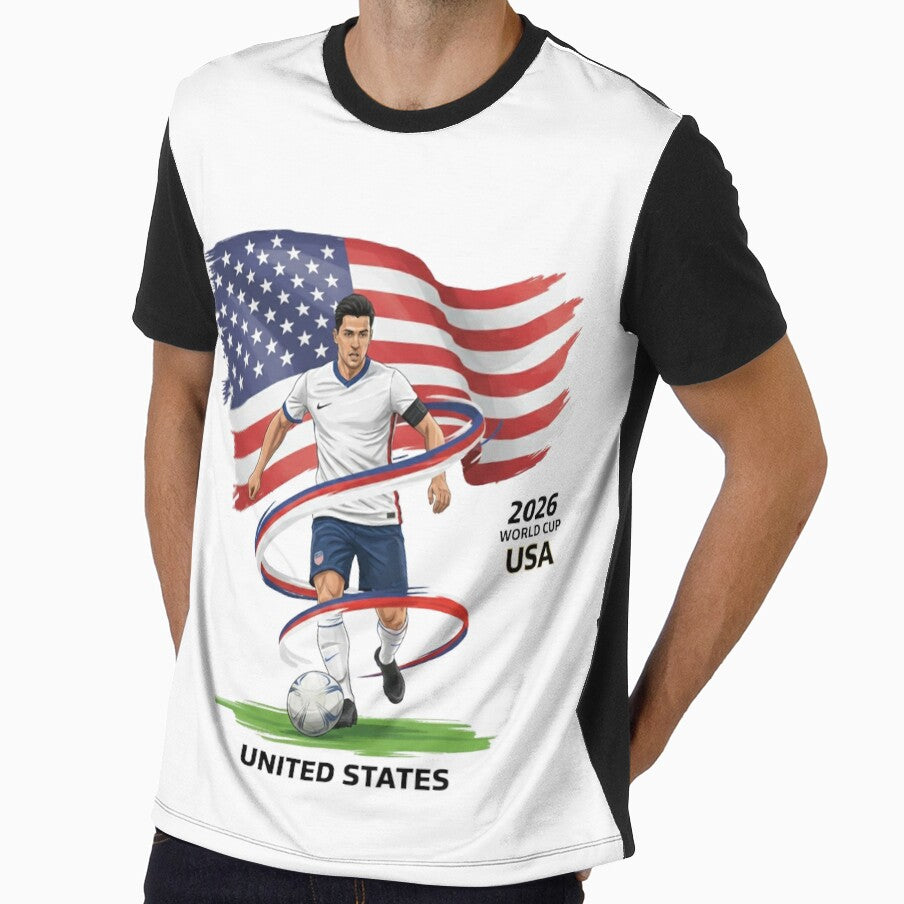 American Soccer Pride: Dynamic USMNT Inspired Athlete Illustration by positivitymed
