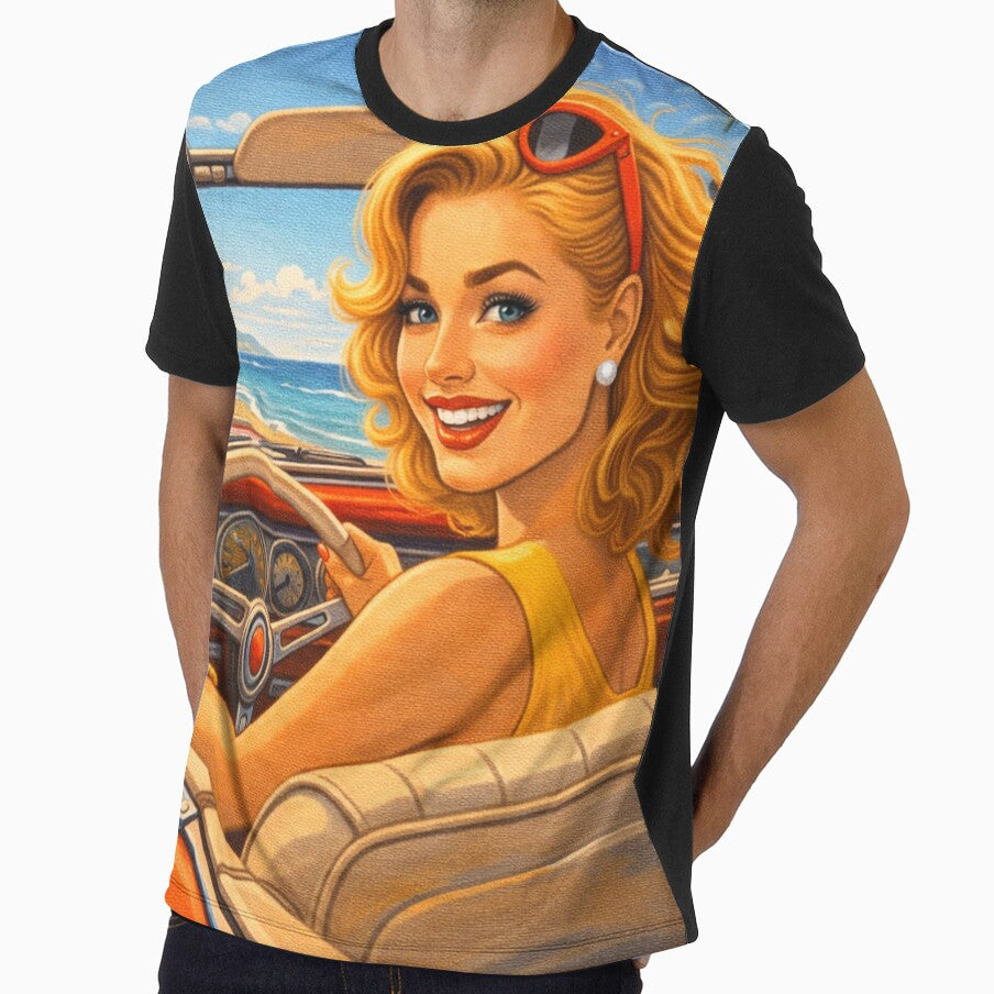 Road Trip Pin-Up Girl Coastal Drive Vintage Summer by Velvet Pin-Ups