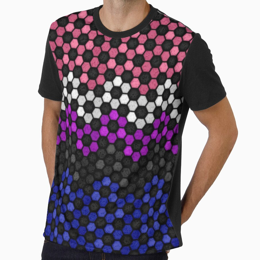 Seamless Football Pattern in Gender Fluid Pride Flag Colors by LiveLoudGraphic
