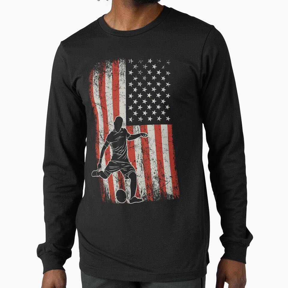 Vintage USA Flag Soccer Player by Ryan Jay Cruz