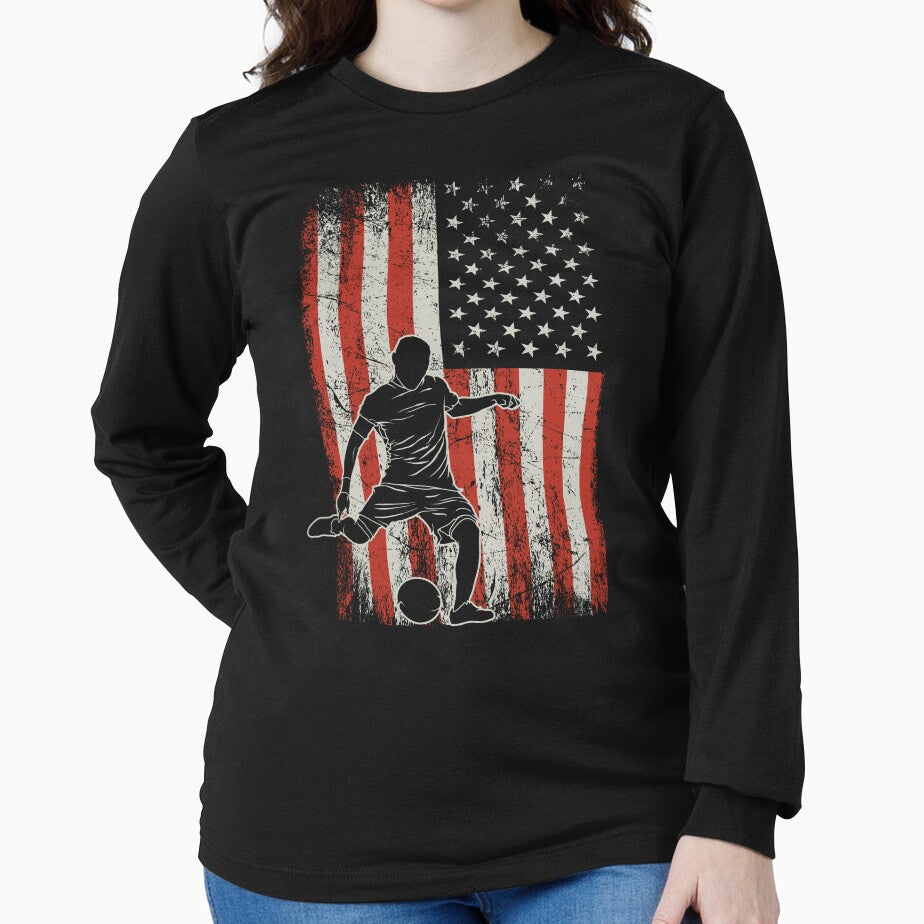 Vintage USA Flag Soccer Player by Ryan Jay Cruz