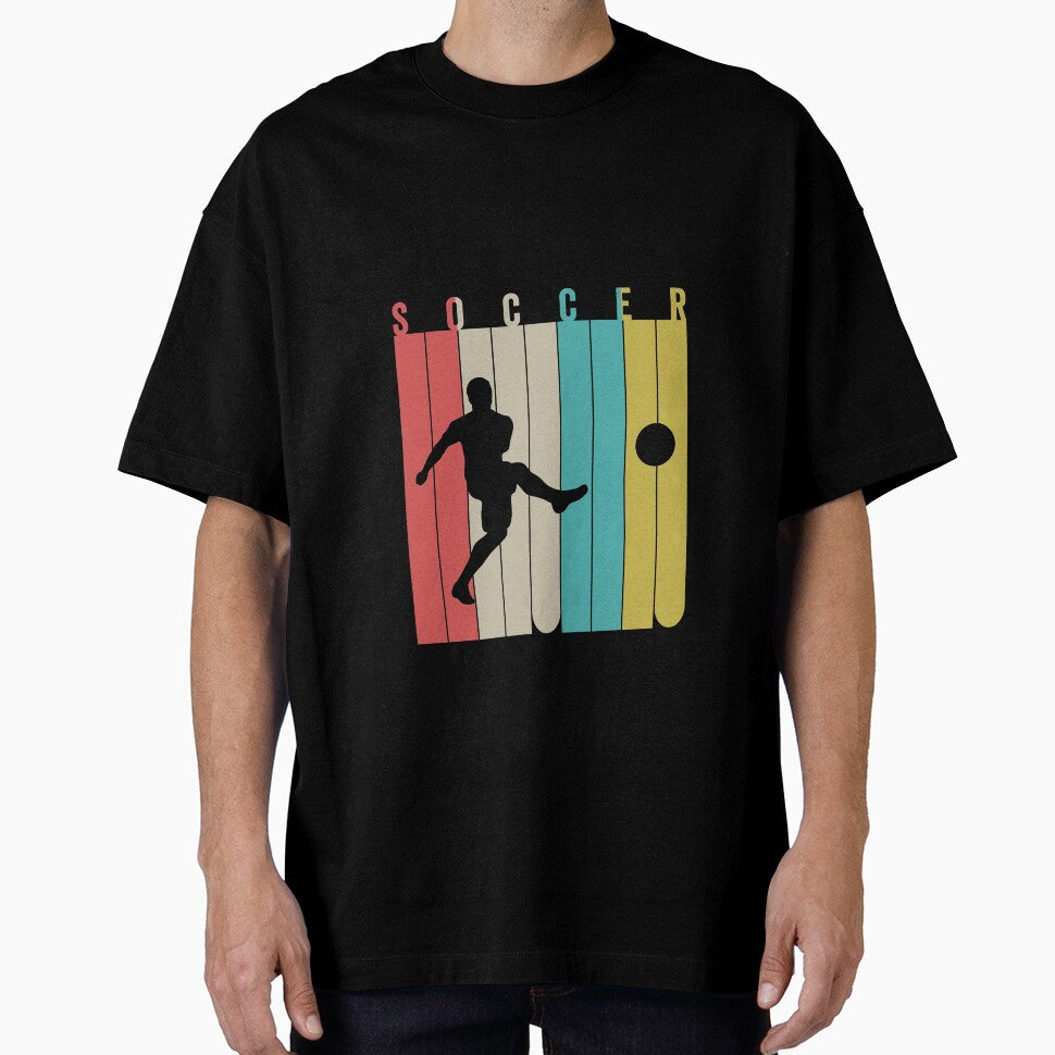Soccer Silhouette Retro Vintage Style by Mesyo