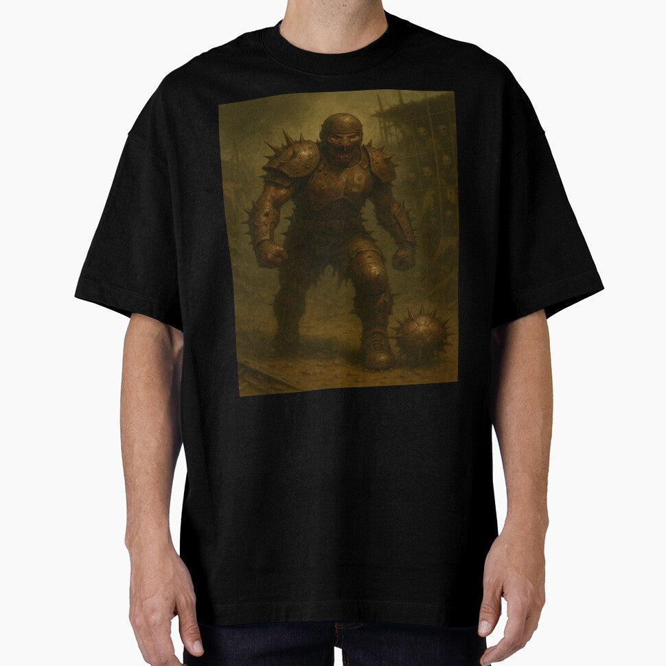 Wasteland Striker with Spiked Ball | Post-Apocalyptic Football Art by stasgraphics