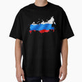 Russia Flag Map tshirt distressed vintage by farhanhafeez