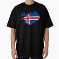 Iceland Flag Map tshirt distressed vintage by farhanhafeez