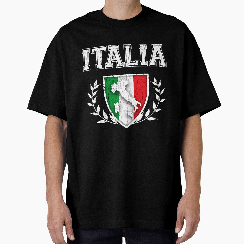 ITALIA - Classic Itlay Flag Crest (Vintage Distressed Design) by ROBOTFACE T-Shirts