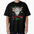 Mooey Christmas Heifers Rustic Cow Holiday Scene by ImeldaSparks