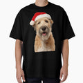Soft Coated Wheaten Terrier with Christmas Hat – Festive Wheatie dog Xmas Design by LazyOwlStore