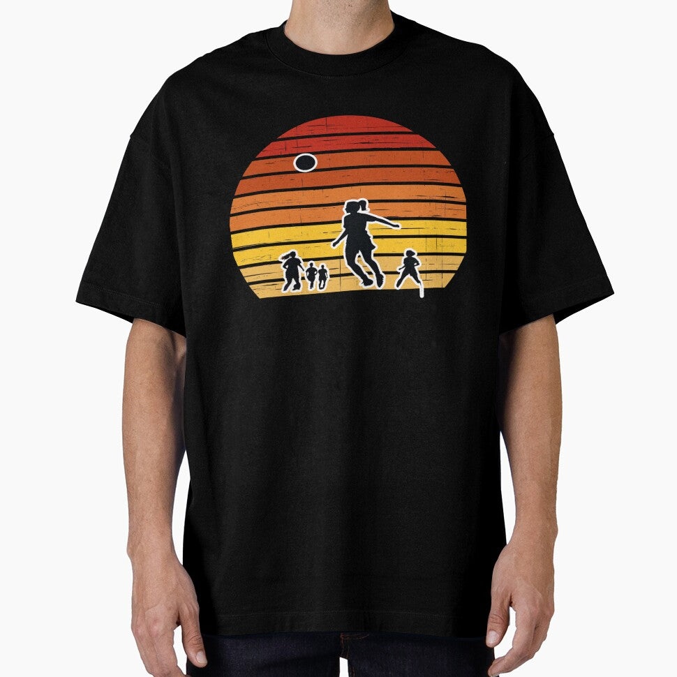 Retro Sunset Soccer Players - PanfurWare LLC T-Shirt by PanfurWare-LLC