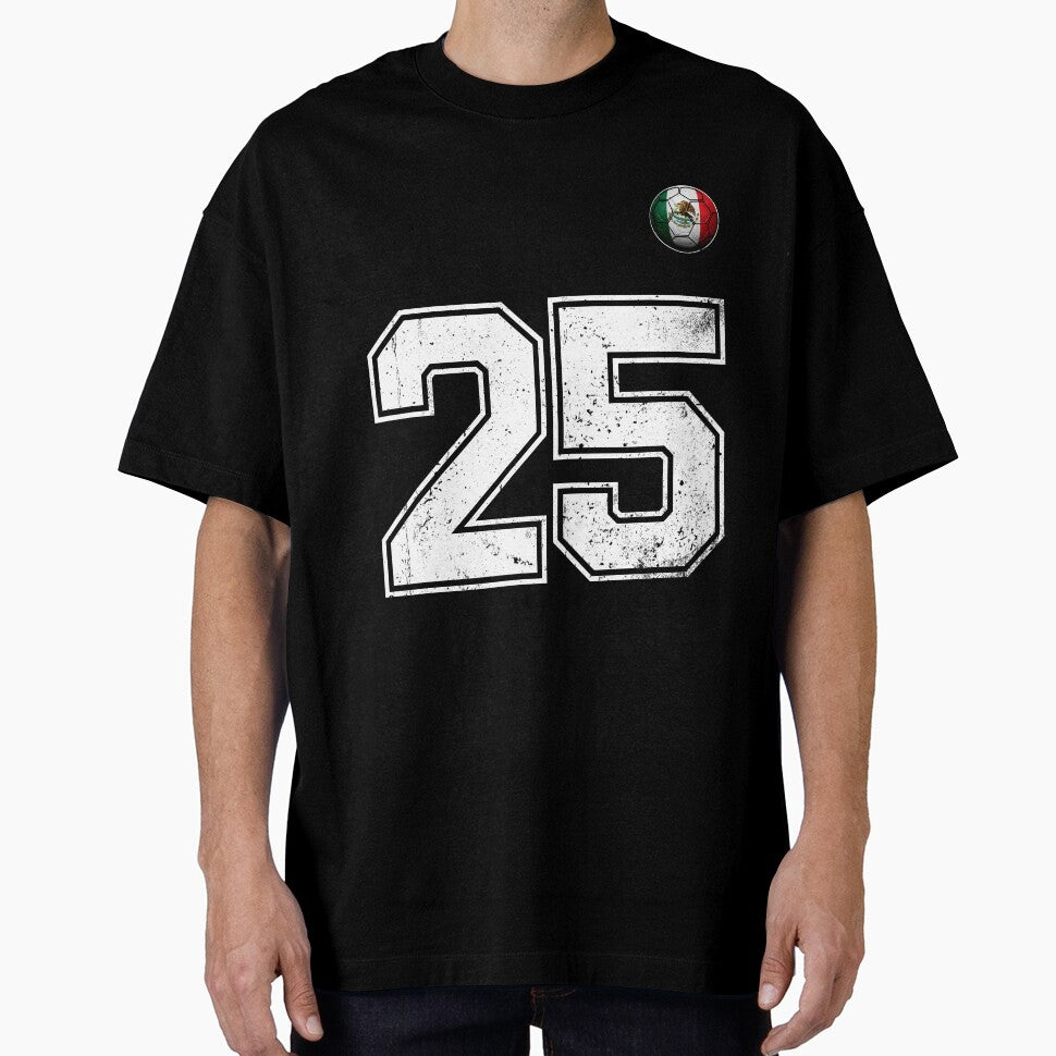 Number 25 Mexico Flag Football Fan by BernoNickel