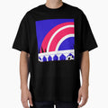 Stylized Football Scene with Blue, Red, White by ART ATTACK ZONE
