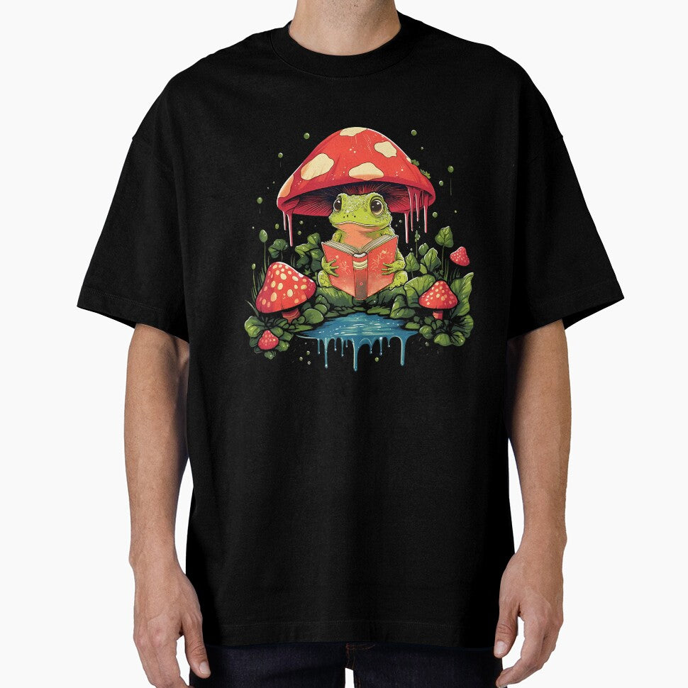 Cute Cottagecore Mushroom Frog Aesthetic Girls Women Graphic by AndreaBonnie