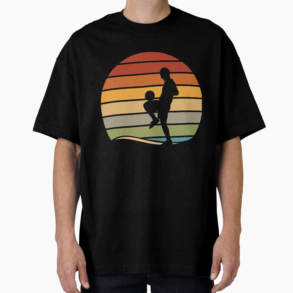 Retro Vintage Soccer Player Sunset Graphic by tempotats