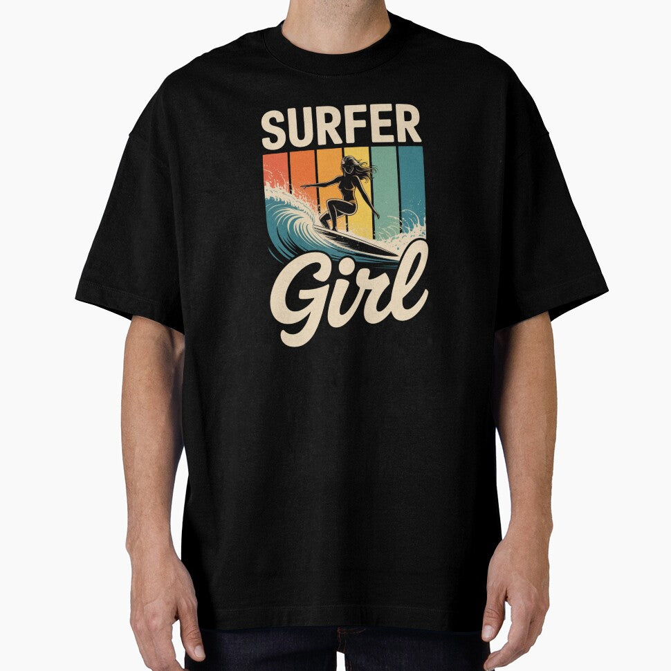 Retro surfer girl vintage beach aesthetic design by CleanDecor