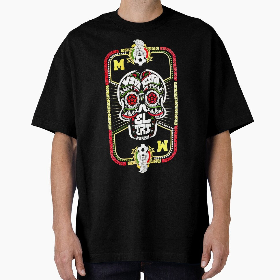 Mexico Soccer El Tri Skull Black Graphic by Leonaforest