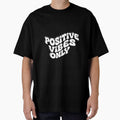 Retro 70s Positive Vibes Only Rainbow Sunburst Typography by zdzdesigner