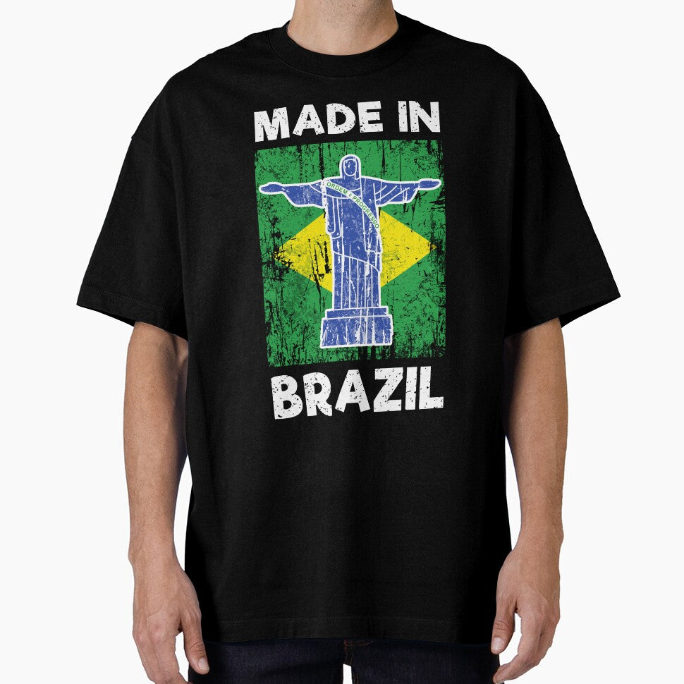 Made In Brazil Vintage Distressed Flag Christ The Redeemer Pride by Dmetalx Art Apparel
