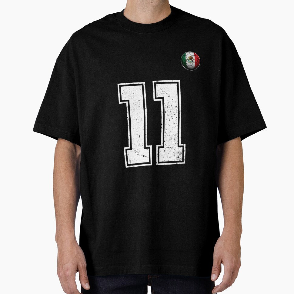 Number 11 Mexico Flag Football Fan by BernoNickel
