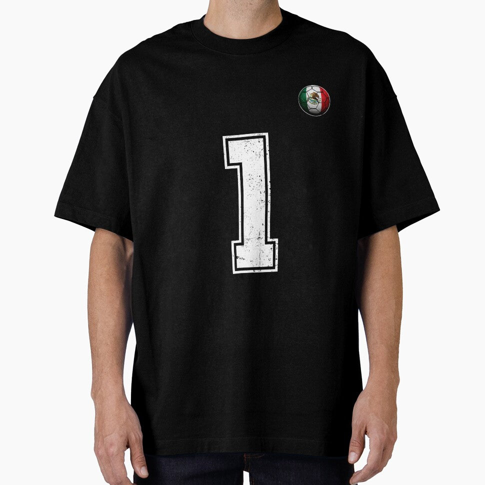Number 1 Mexico Flag Football Fan by BernoNickel