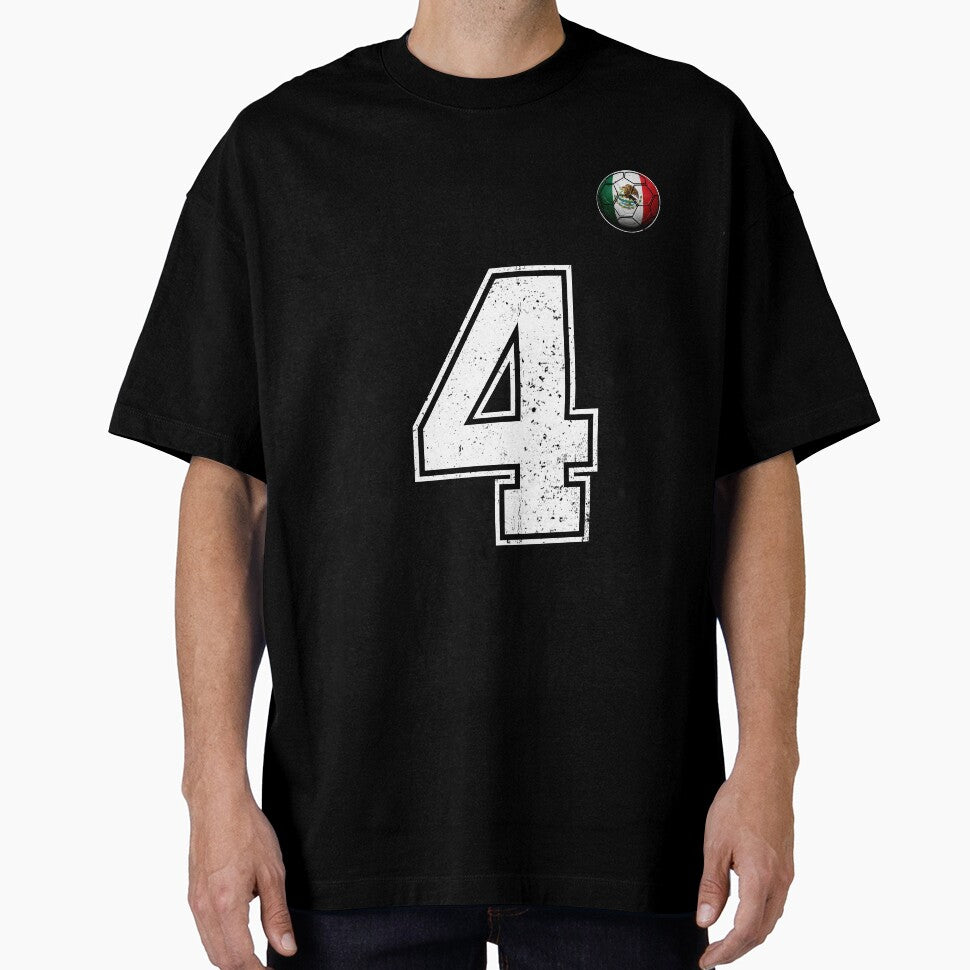 Number 4 Mexico Flag Football Fan by BernoNickel