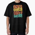 Good Vibes Only Here Groovy Retro Positive Typography by Parkerzz