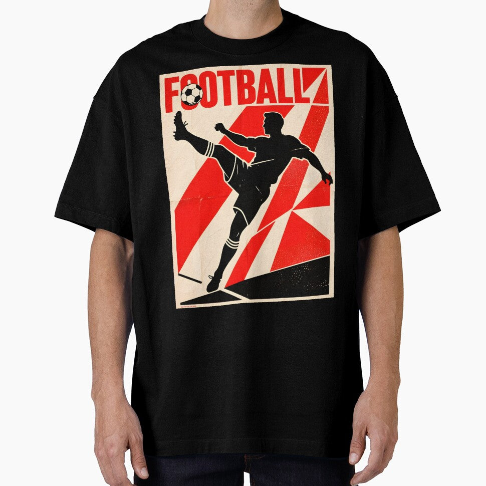 Retro Football Poster with Kicking Player Silhouette by Koalangel