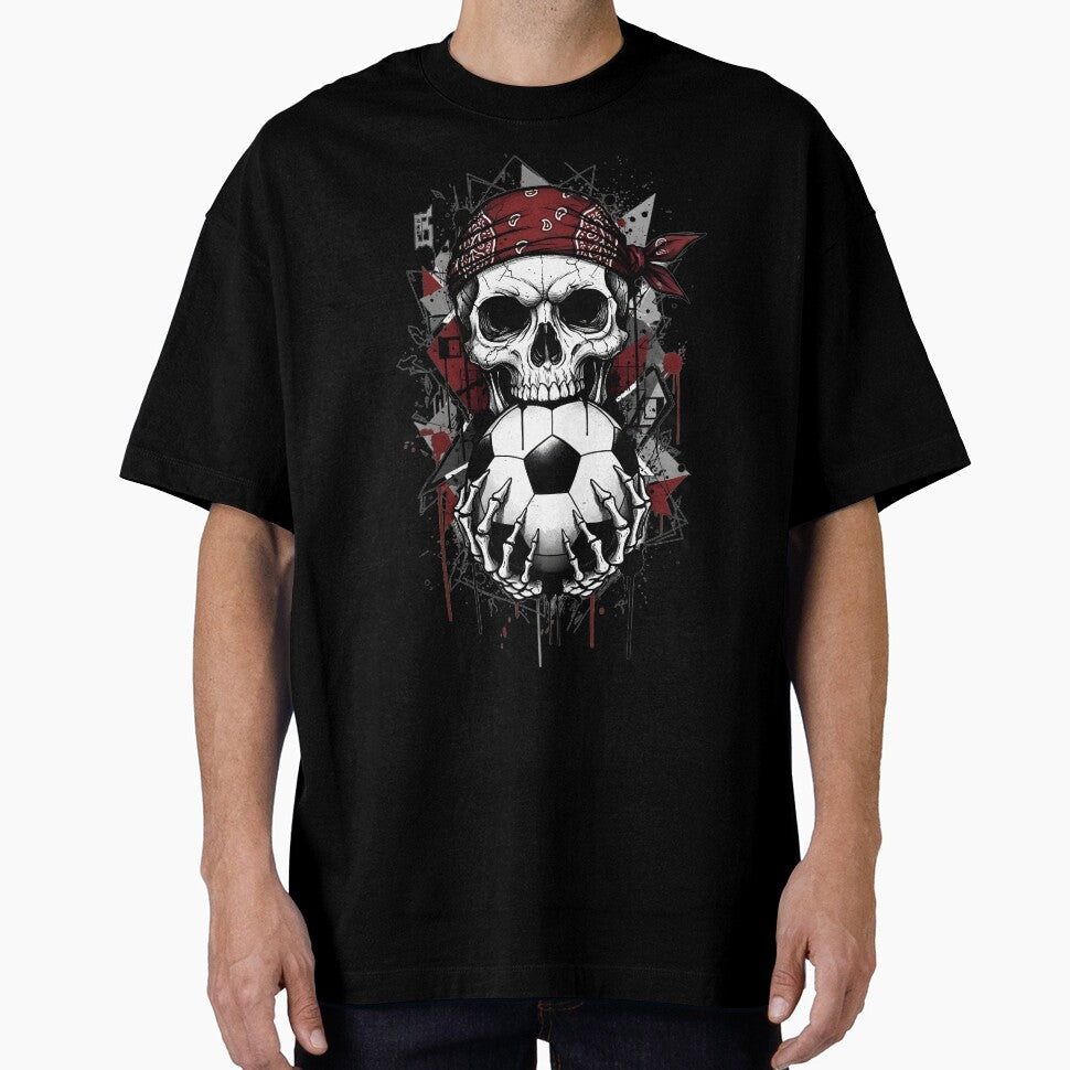 Edgy Grunge Soccer Skull Bandana Tattoo Art by DripCultureLab