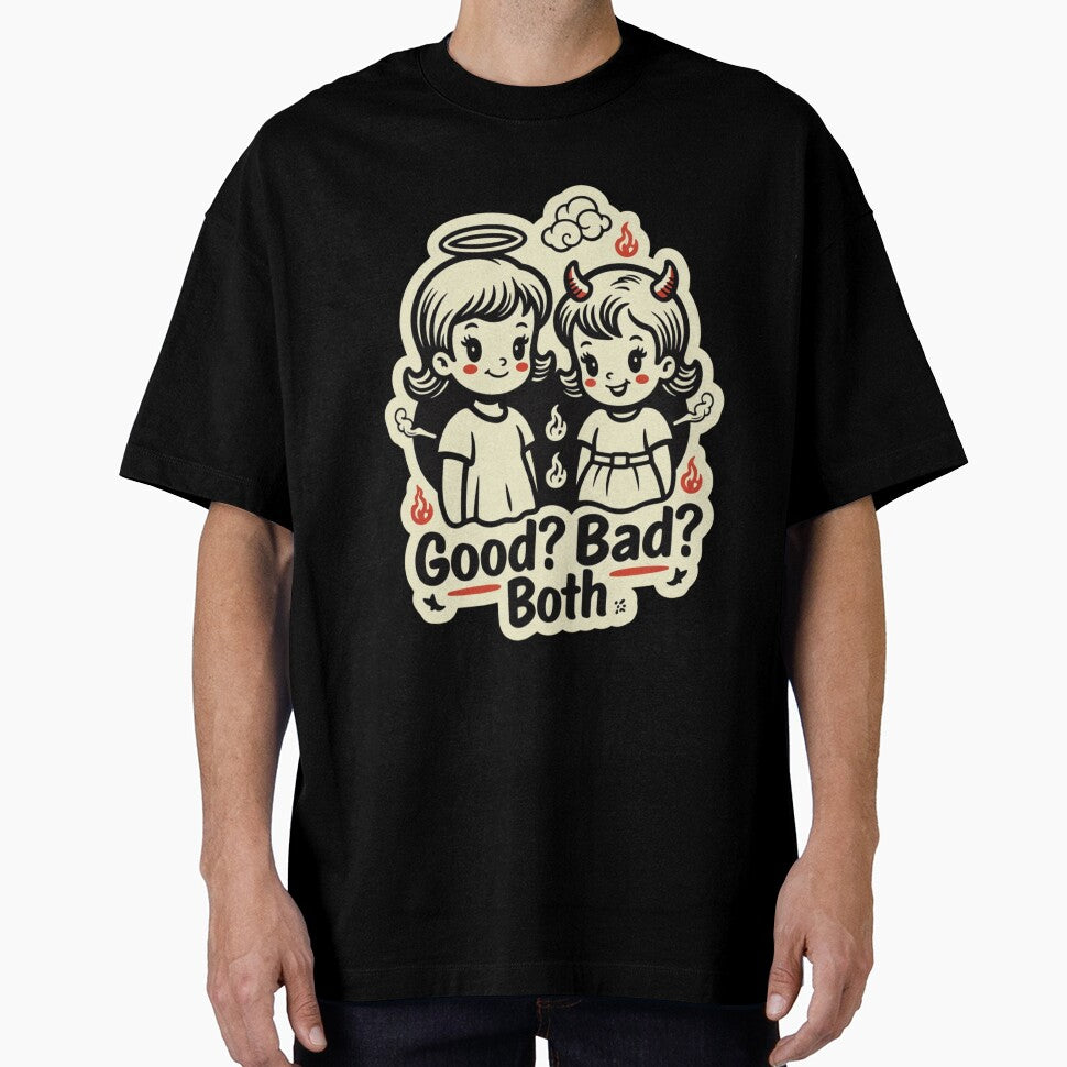 Good Bad Both Rubber Hose Girls – Angel Devil Gothic Cartoon Aesthetic No.1 by ShirtsOfDeath