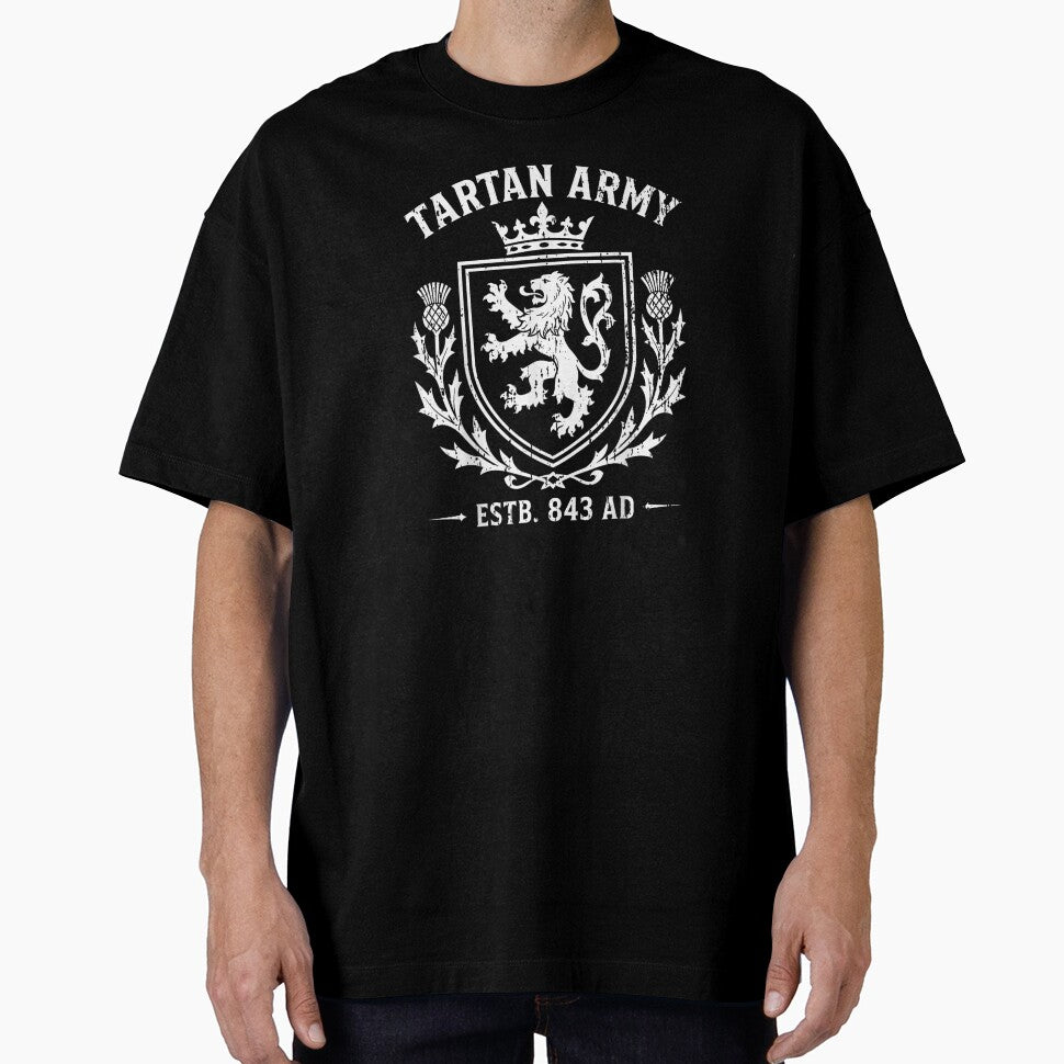 Tartan Army Established 843 AD Scotland Pride Crest Vintage Design by Taniyah Gomes