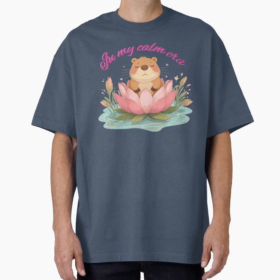 In My Calm Era Cute Capybara Lotus by TheFrameVault