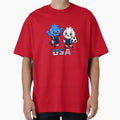 USA soccer mascot – cheerful teammates by World-of-Magic