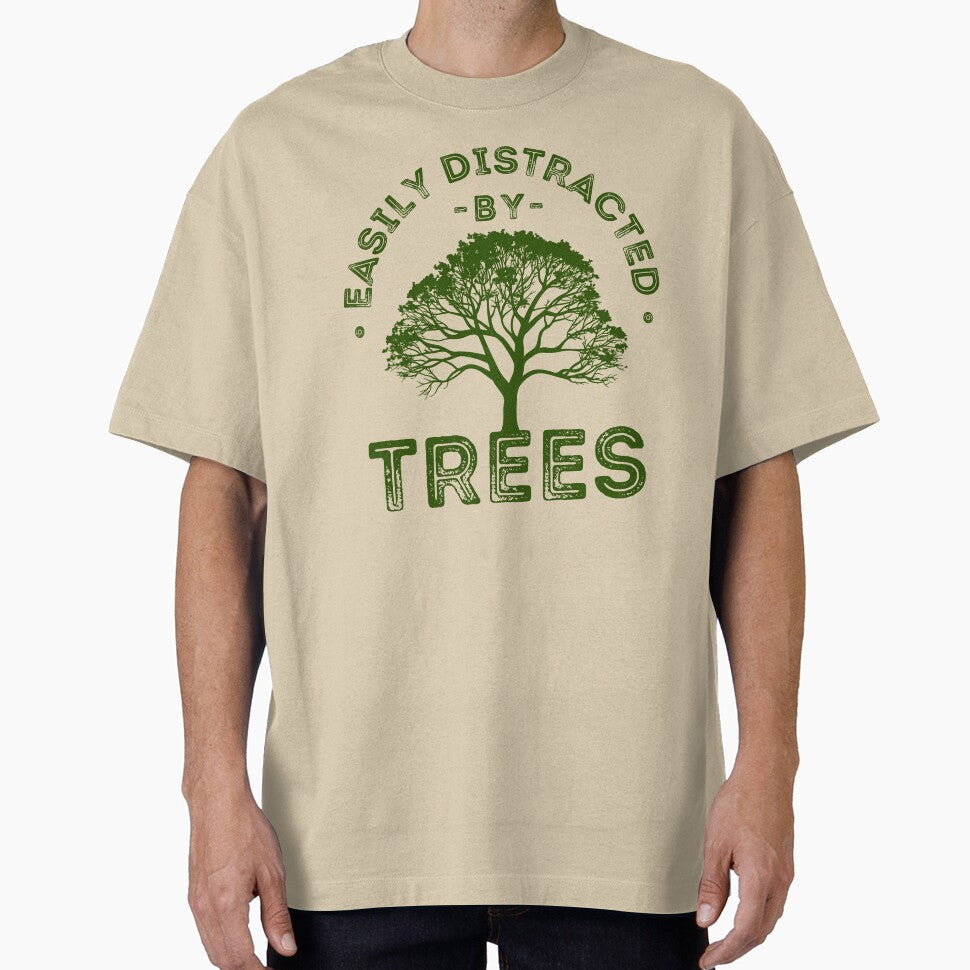 Easily Distracted by Trees, Funny Nature Lover Quote, Vintage Tree by lagunaklein