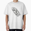 Bohemian Feather Design Black & White by Immadman