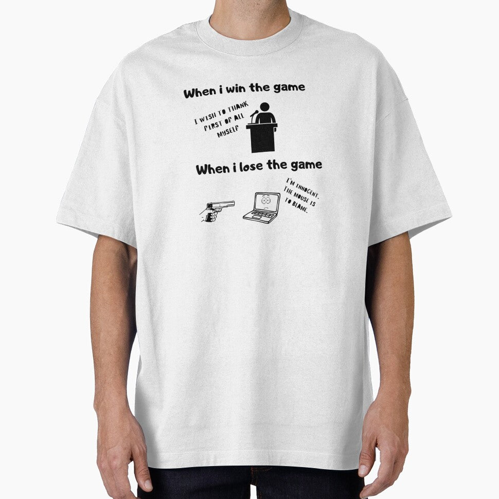 When I win the game VS when I lose the game – Test & illsutration design – Black text by Nemesiscrowd