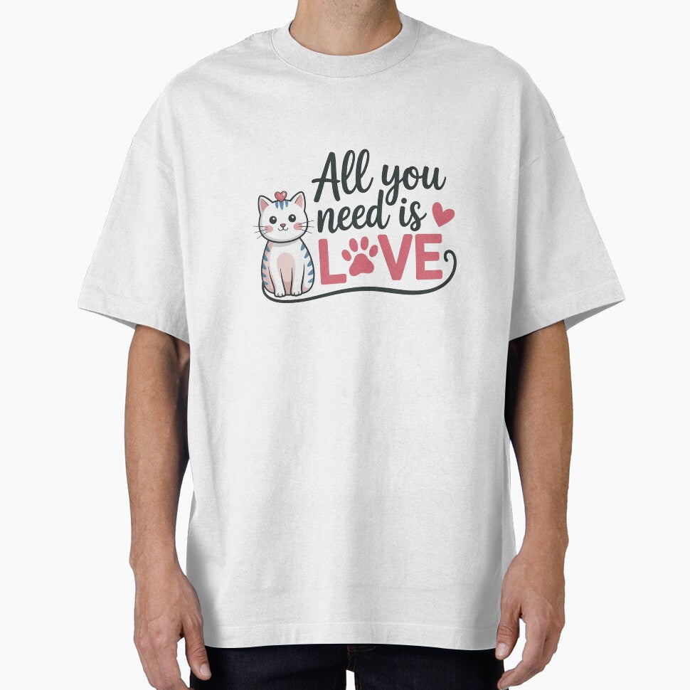 Cute Cat Lover Quote All You Need Is Love Design by Cool-cat-art