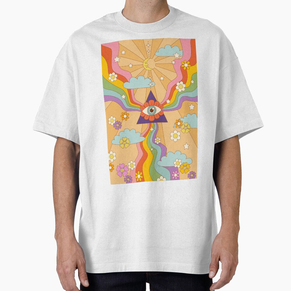retro hippie boho rainbow print by MartaOlgaKlara