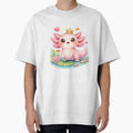 Cute Axolotl With Crown Kawaii Design by Seculinator