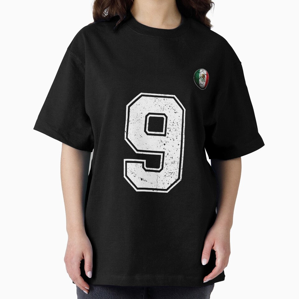 Number 9 Mexico Flag Football Fan by BernoNickel