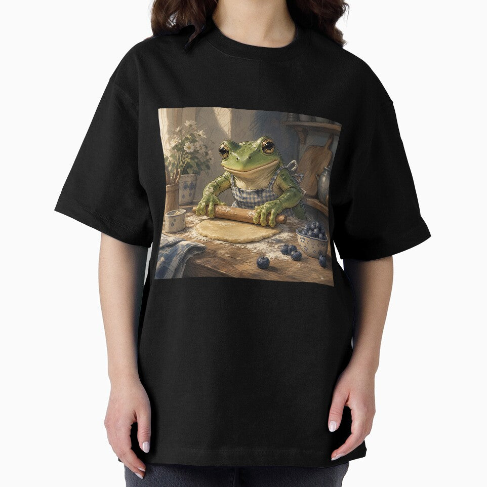 Baking Day Puddles - Cute Cottagecore Frog by bapupa