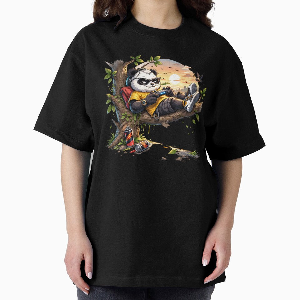 Outdoor Gamer Panda – Chill Mode Activated | Relaxed Gaming Art by VireonTees